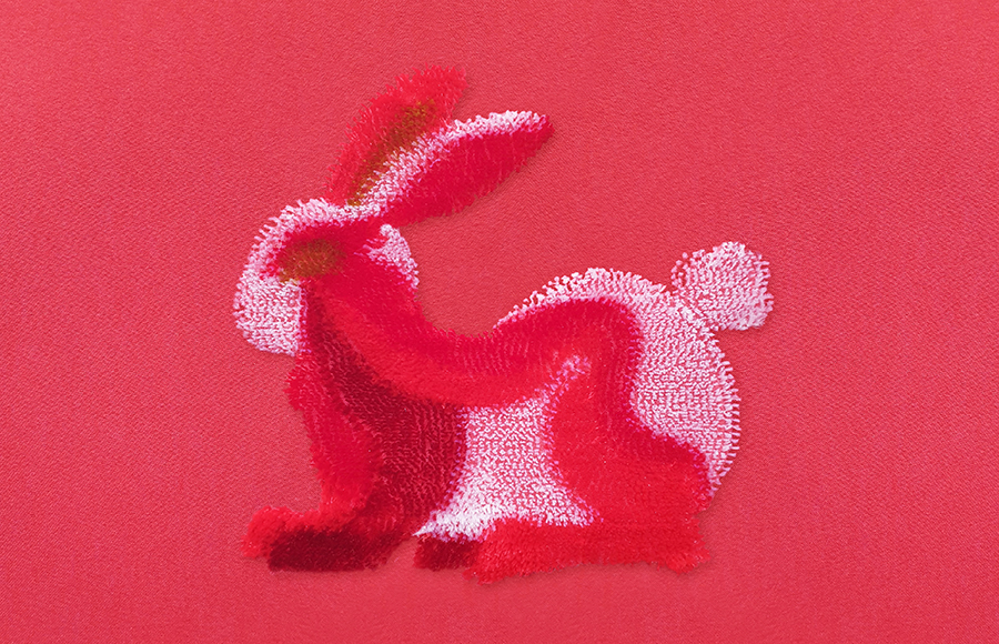 Fuwari embroidery rabbit design